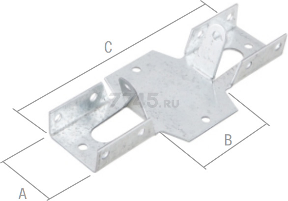 Кронштейн забора внутренний 40х60х174 цинк STARFIX (SMP-18282-1) - Фото 2