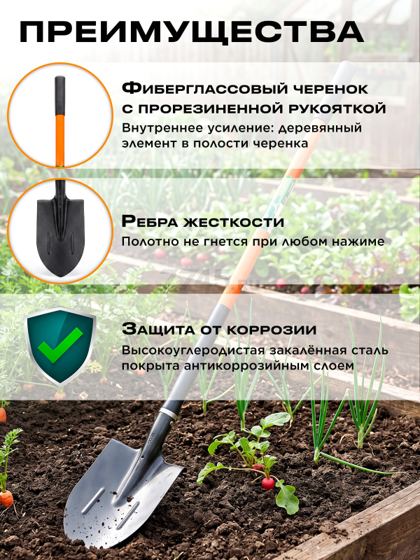 Лопата штыковая STARTUL Garden (ST6085-03) - Фото 4