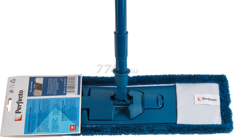 Швабра для пола PERFECTO LINEA Румба с насадкой из микрофибры синяя (43-391011) - Фото 11