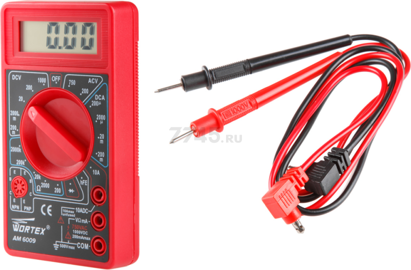 Мультиметр цифровой WORTEX AM 6009 (AM6009000014)