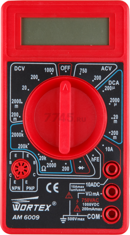 Мультиметр цифровой WORTEX AM 6009 (AM6009000014) - Фото 2