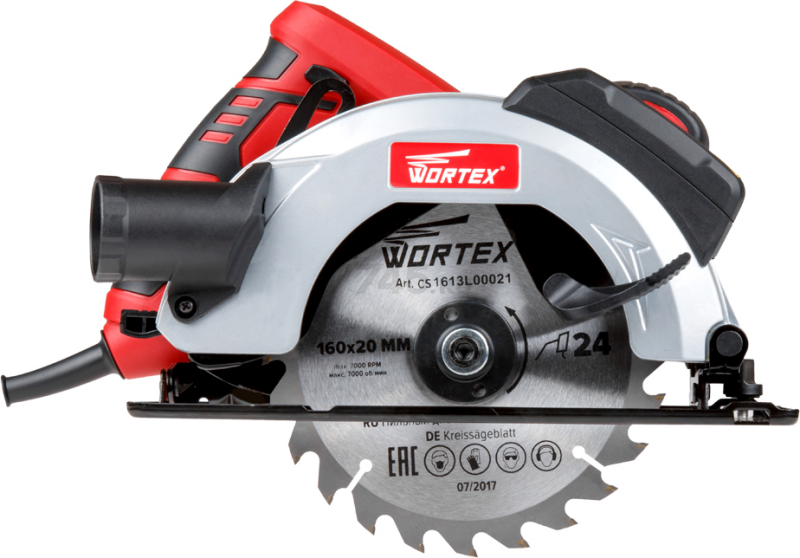 Пила циркулярная WORTEX CS 1613 L (CS1613L00021) - Фото 6