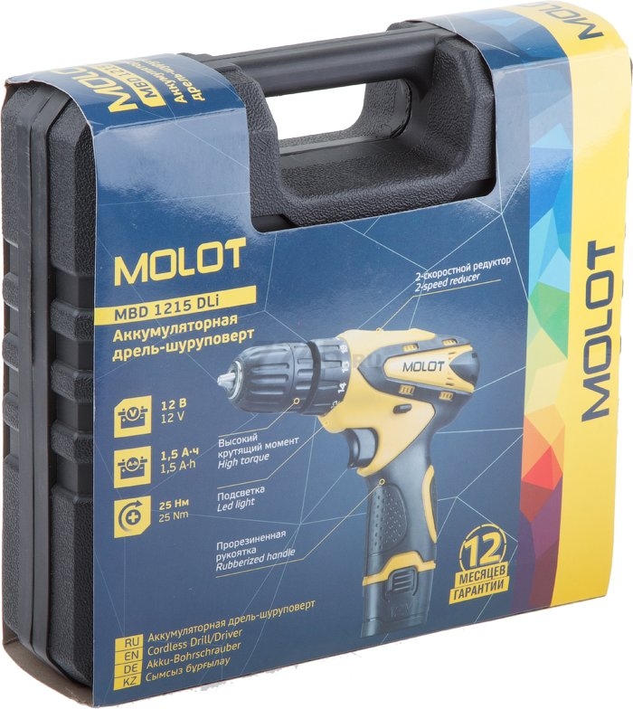 Дрель-шуруповерт аккумуляторная MOLOT MBD 1215 DLI (MBD1215DLI0013) - Фото 5