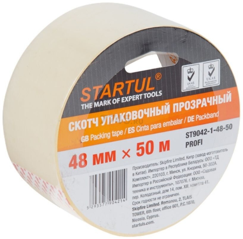 Скотч упаковочный STARTUL Profi 48 мм 50 м прозрачный (ST9042-1-48-50)