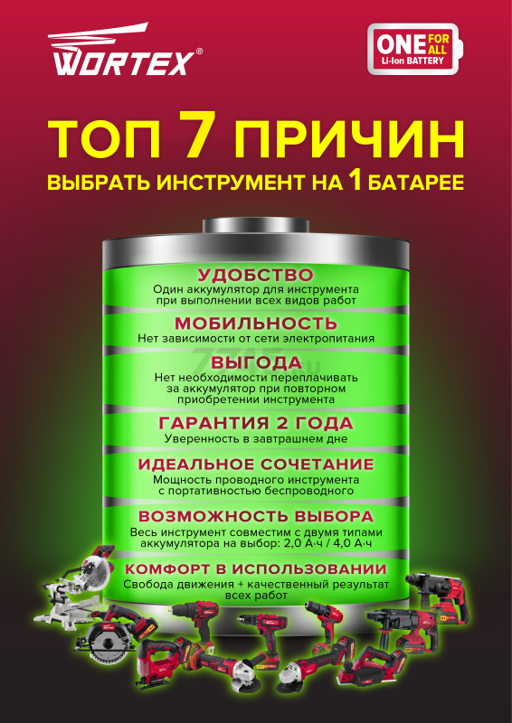 Пила циркулярная аккумуляторная WORTEX CCS 1816 XLT (CCS18160003A1) - Фото 6