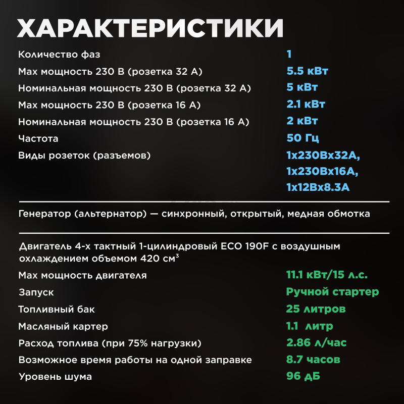 Генератор бензиновый ECO PE-7001RS - Фото 3