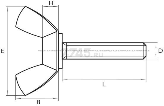 Винт барашковый М6х40 мм цинк DIN 316 STARFIX 4 штуки (SMZ1-48828-4) - Фото 3