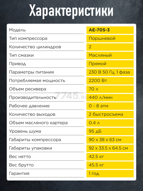 Компрессор ECO AE-705-3 - Фото 10