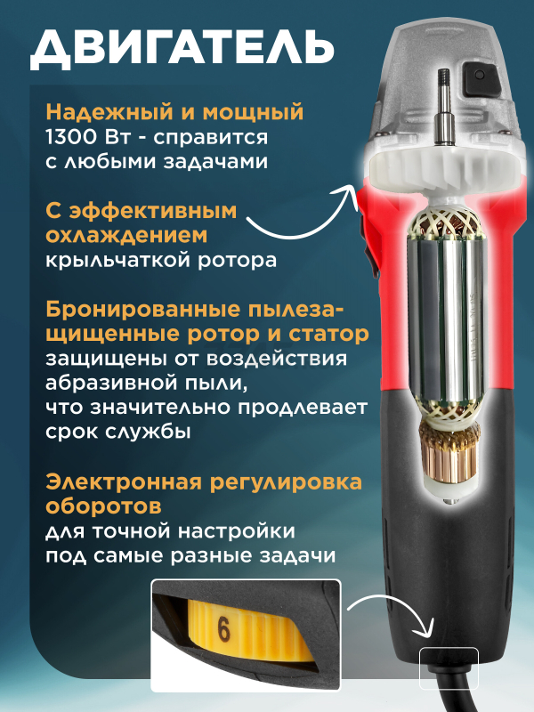 Шлифмашина угловая (болгарка) WORTEX AG 1213-3 E (AG12133Е00013) - Фото 2