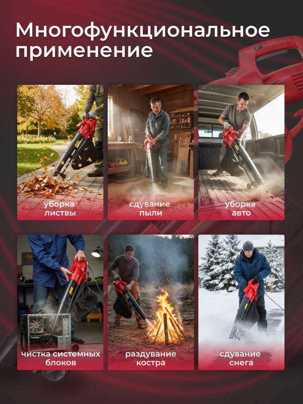 Воздуходувка-пылесос электрическая WORTEX BV 1325 (BV132501319) - Фото 2
