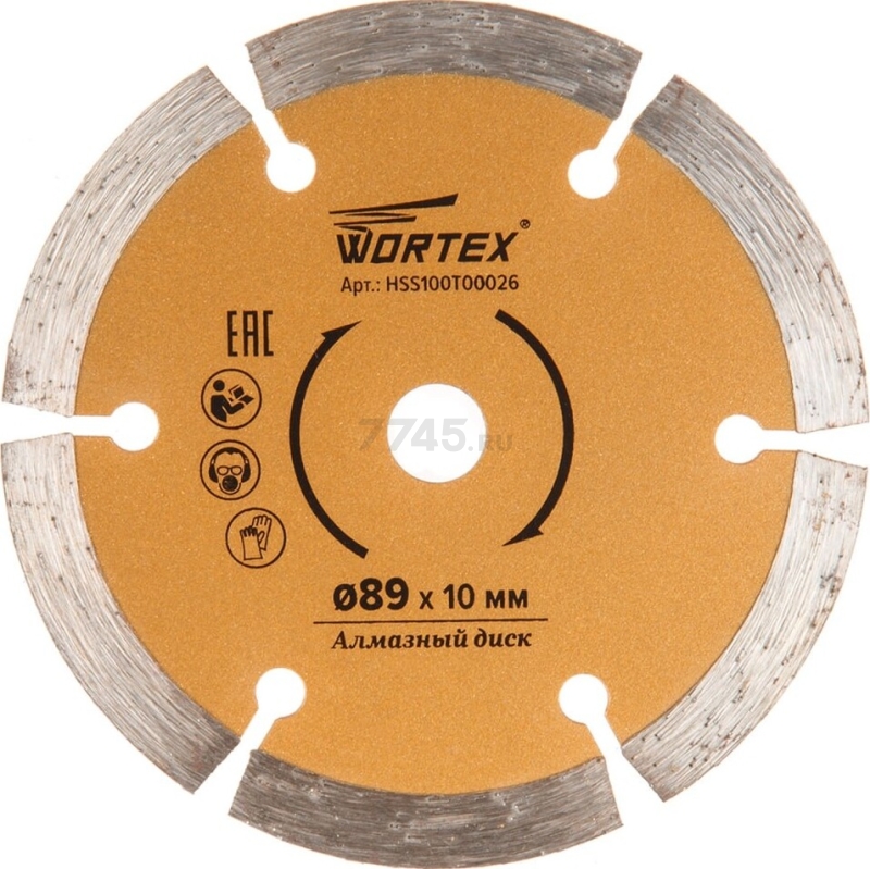 Круг алмазный по керамике 89x10 мм WORTEX HS S100 T (HSS100T00026)