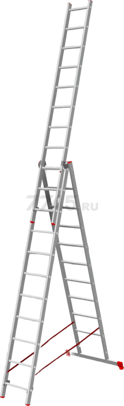 Лестница алюминиевая трехсекционная 631 см STARTUL Pro (ST9942-10)