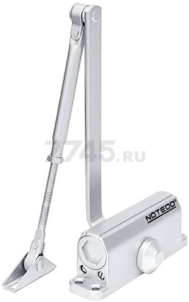 Доводчик дверной гидравлический NOTEDO DC-060-I 20-60 кг серебро (DC-060g I)
