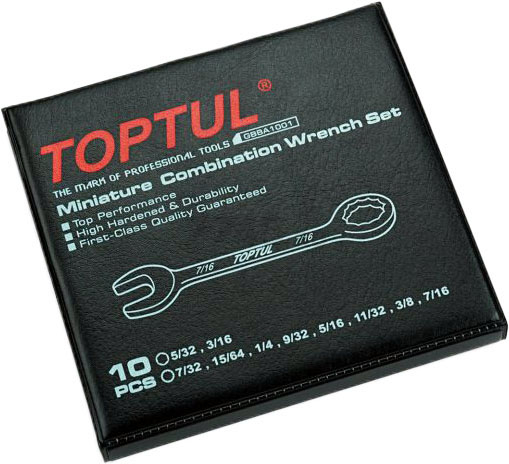 Набор ключей комбинированных дюймовые 5/32"-7/16" 10 предметов TOPTUL (GBBA1001) - Фото 2