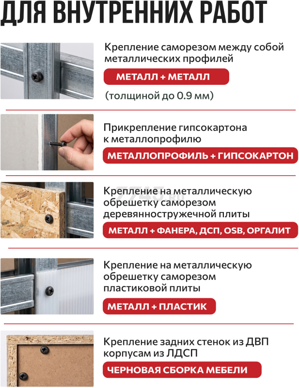 Саморез для листового металла 3,5х9,5 мм фосфат острый STARFIX 1000 штук (SMC1-51898-1000) - Фото 3