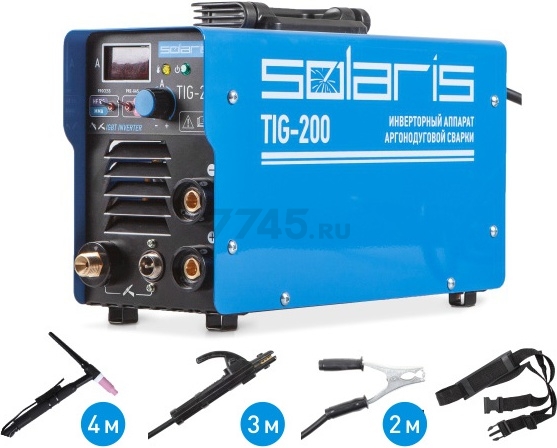 Инвертор сварочный SOLARIS TIG-200 + AK (TIG-MMA) (TIG-200) - Фото 2