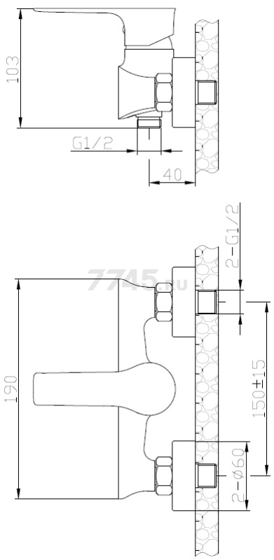 Смеситель для душа AV ENGINEERING AVJAR5-A236 (AVJAR5-A236-262) - Фото 2