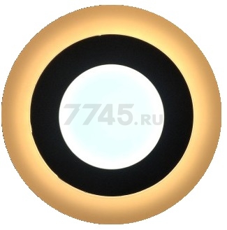 Светильник встраиваемый светодиодный 3+2 Вт 4000K TRUENERGY Color Круг с желтой подсветкой (10221) - Фото 9