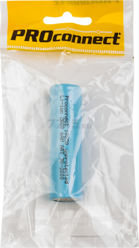 Аккумулятор 18650 PROCONNECT 3,7 V 2000 mAh литий-ионный (30-2000-01) - Фото 3