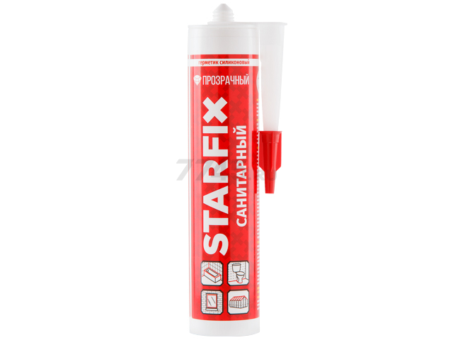 Герметик силиконовый STARFIX Sanitary Silicone бесцветный 300 мл (SM-57867) - Фото 7