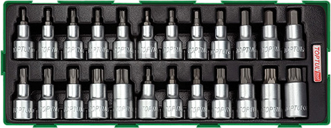 Набор головок с насадкой 1/2" 24 предмета TOPTUL (GTA2414)