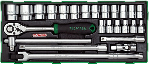 Набор инструментов 1/2" 6 граней 25 предметов TOPTUL (GTB2504)