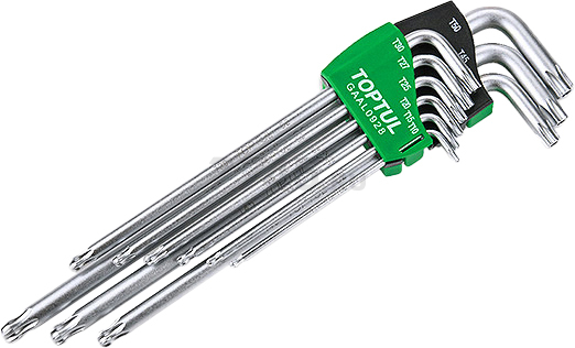 Набор ключей Torx T10-Т50 9 предметов TOPTUL (GAAL0928)