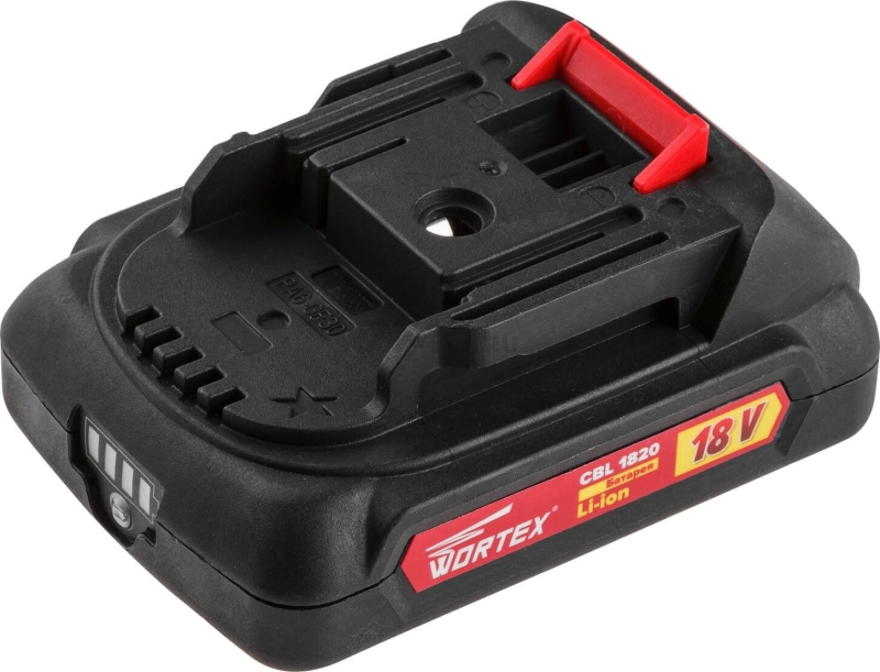 Аккумулятор 18 В 2 Ач Li-Ion WORTEX CBL 1820 XLT (CBL18200029) - Фото 2
