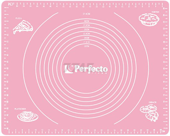 Коврик для теста с мерными делениями 50х40 см PERFECTO LINEA светло-розовый (23-504001)