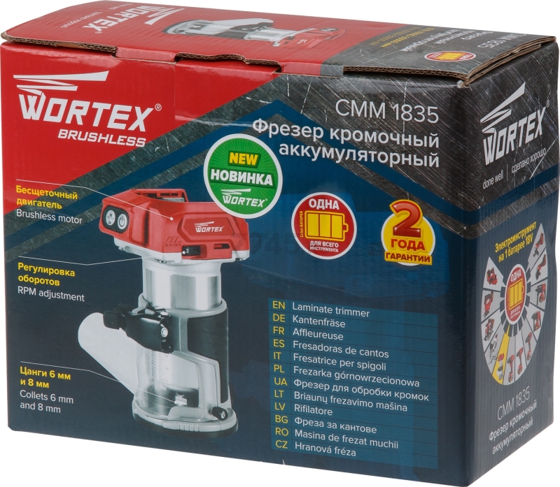 Фрезер кромочный аккумуляторный WORTEX CMM 1835 XLT SOLO (CMM183502629) - Фото 13