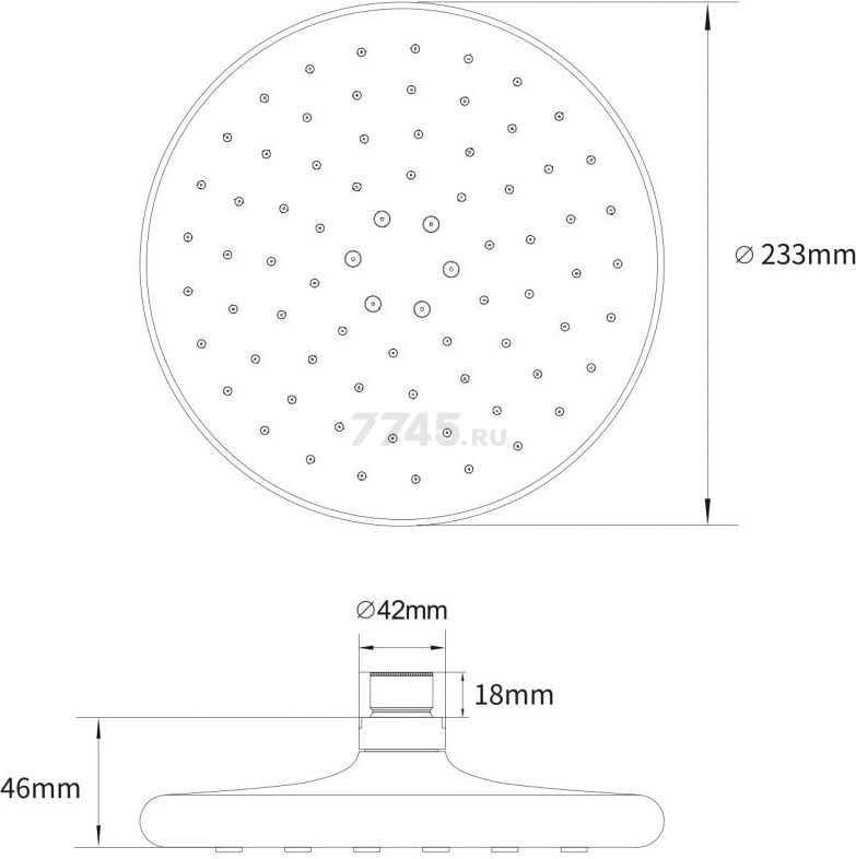 Верхний душ круглый AV ENGINEERING AVSSS-058 - Фото 3