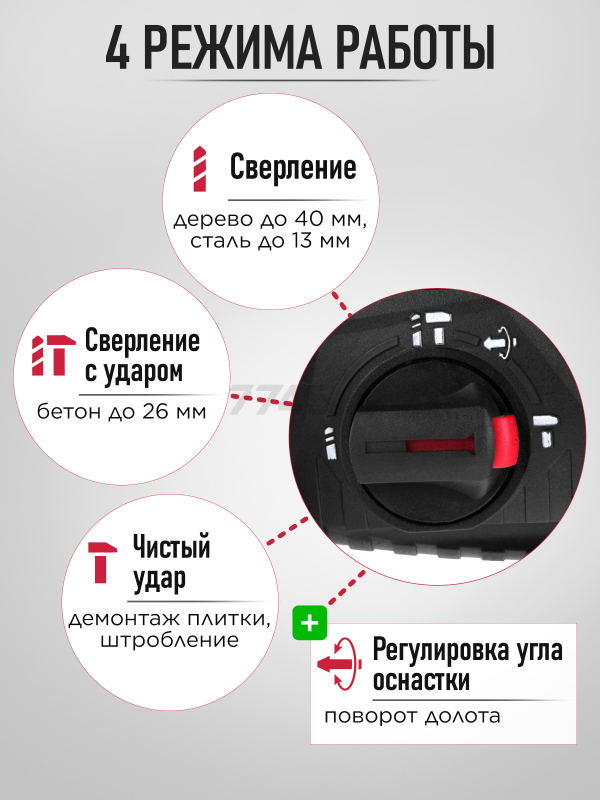 Перфоратор WORTEX RH 2629 (RH262901129) - Фото 7