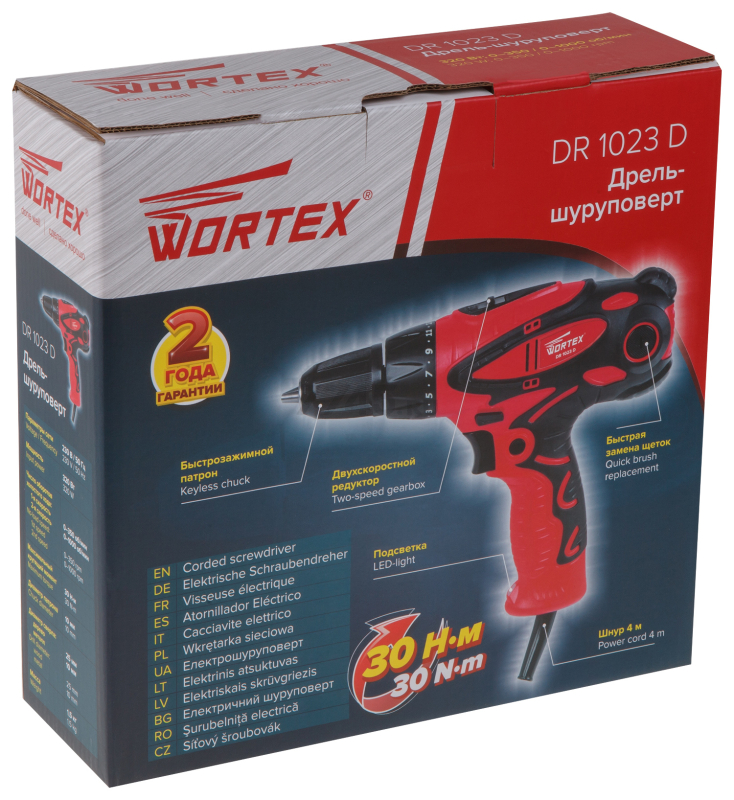 Дрель-шуруповерт сетевая WORTEX DR 1023 D (DR1023D0029) - Фото 6