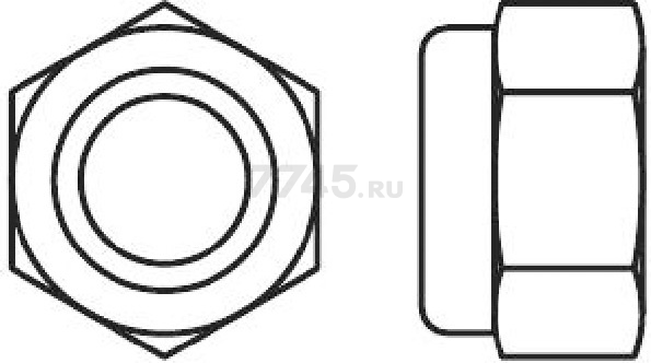Гайка со стопорным кольцом М20 цинк класс прочности 5.8 DIN 985 STARFIX 20 штук (SMC1-50748-20) - Фото 2