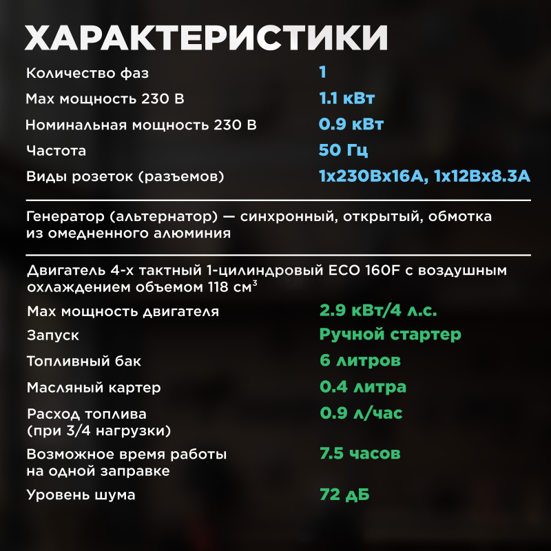 Генератор бензиновый ECO PE-1302RS - Фото 3
