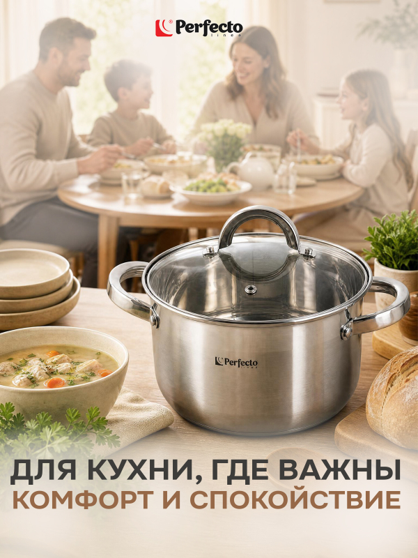 Кастрюля из нержавеющей стали 2,6 л PERFECTO LINEA Starcook (50-520100) - Фото 8