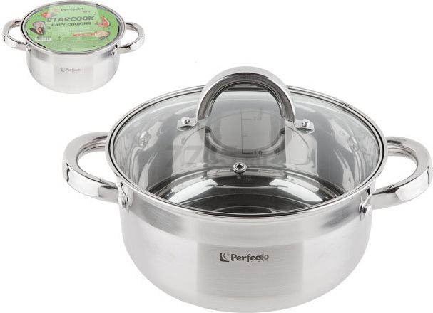 Кастрюля из нержавеющей стали 2,6 л PERFECTO LINEA Starcook (50-520100) - Фото 12