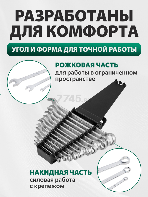 Набор ключей комбинированных 6-22 мм 12 предметов PRO STARTUL GT (PRO-81112) - Фото 2
