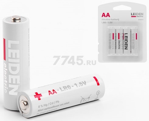 Батарейка AA LEIDEN ELECTRIC 1,5 V алкалиновая 4 штуки (808001)