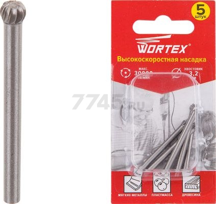 Насадка для гравера гравировальная 4,8 мм WORTEX 5 штук (ETAM3204818)