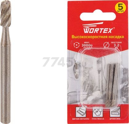 Насадка для гравера гравировальная 3,2 мм WORTEX 5 штук (ETAM3203218)