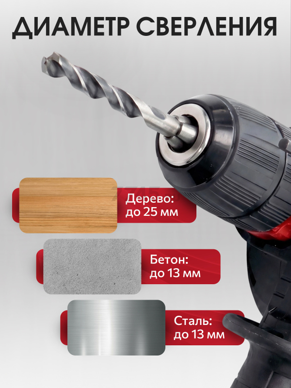Дрель ударная WORTEX DS 1308 (DS130800029) - Фото 3