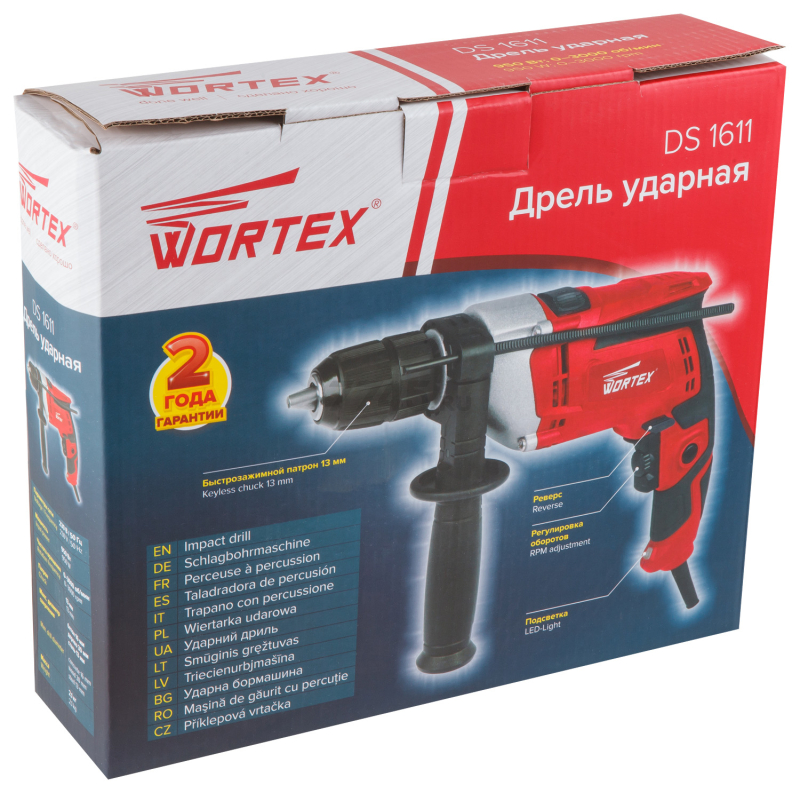 Дрель ударная WORTEX DS 1611 (DS161100029) - Фото 5