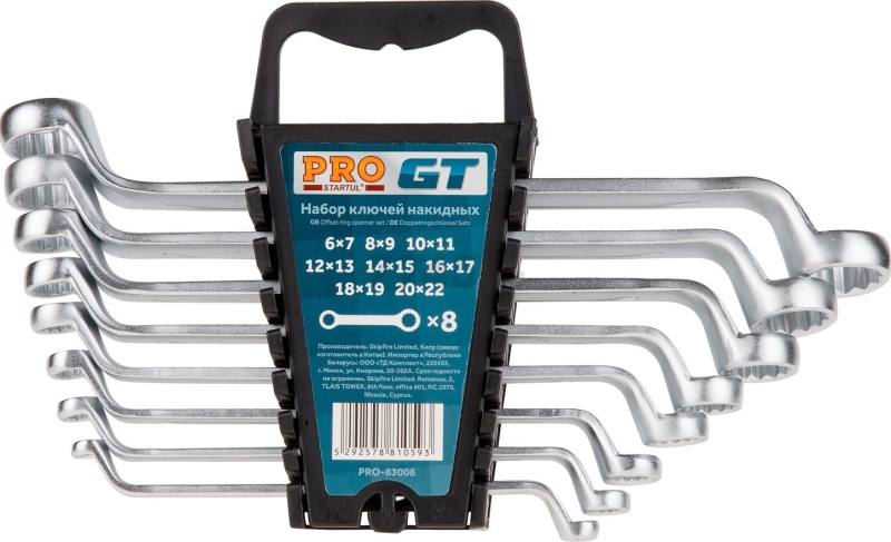 Набор ключей накидных 6-22 мм 8 предметов PRO STARTUL GT (PRO-83008)