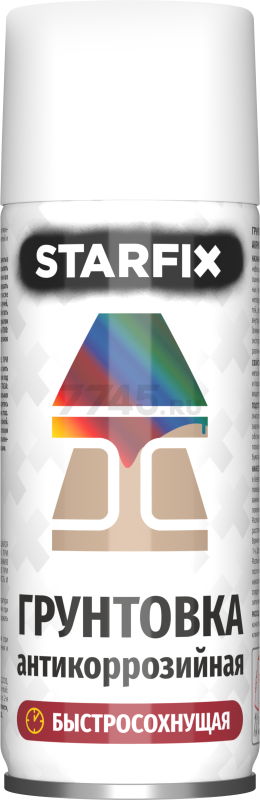 Грунт аэрозольный акриловый антикоррозийный STARFIX белый 520 мл (SM-38633-1)