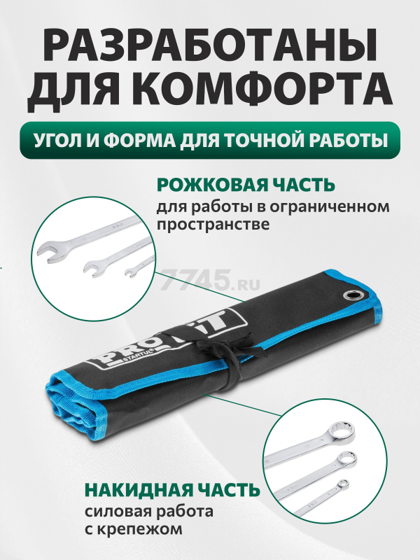 Набор ключей комбинированных 6-22 мм 12 предмета PRO STARTUL GT (PRO-81212) - Фото 2