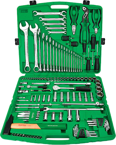 Набор инструментов 1/4", 1/2" 6 граней 130 предметов TOPTUL (GCAI130T0)
