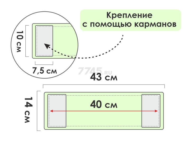 Сменная насадка для швабры PERFECTO LINEA из микрофибры зеленая (44-432013) - Фото 3
