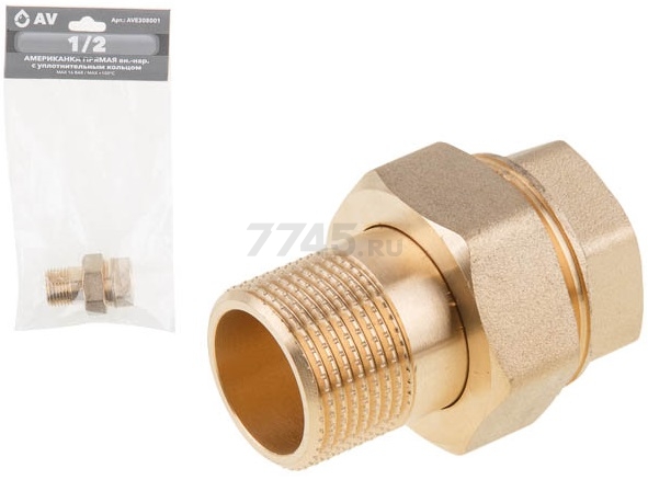 Американка прямая 1/2" с внутренней-наружной резьбой AV Engineering (AVE308001)