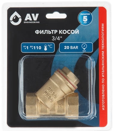 Фильтр косой латунный 3/4" AV ENGINEERING (AVE3680134)